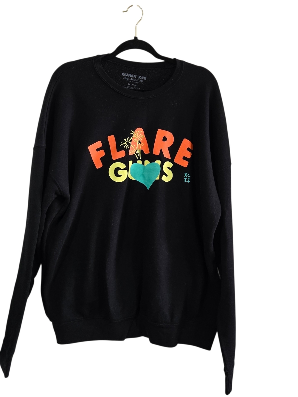 Quinn XCII Black Flare Guns Tour Graphic Crewneck Sweatshirt 2X XXL